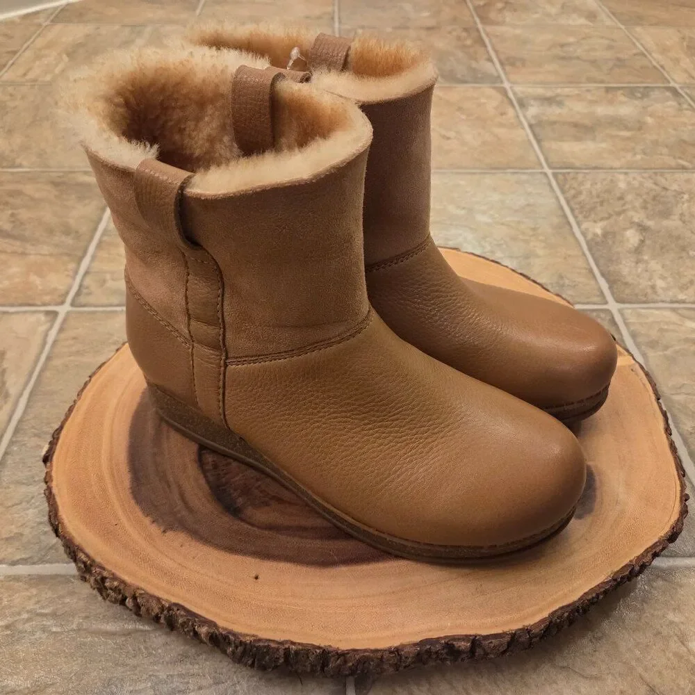 Dansko Mckenzie Leather Shearling Lined Boots Size EU 38 US 7.5 Tan Seasonal NEW